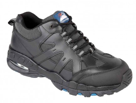 Himalayan 4041BK Black Leather Air Bubble Trainer Shoe