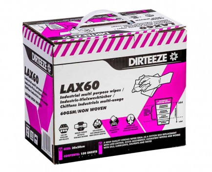 Dirteeze DZB150 Lax60 Wipes