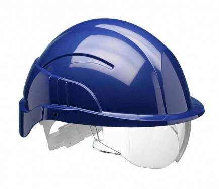 Centurion Vision Plus Safety Helmet Blue C/W Integrated Visor