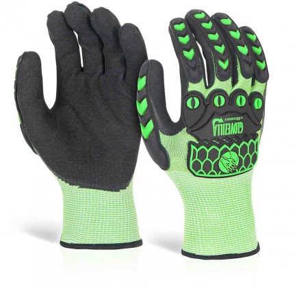 Glovezilla Foam Nitrile Coated Green Glove Pair