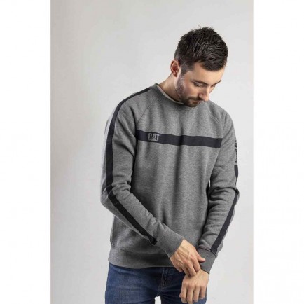 Caterpillar Icon Stripe Crew Neck Sweater