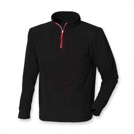 Finden & Hales LV570  Long Sleeve Piped  Zip Neck  Fleece