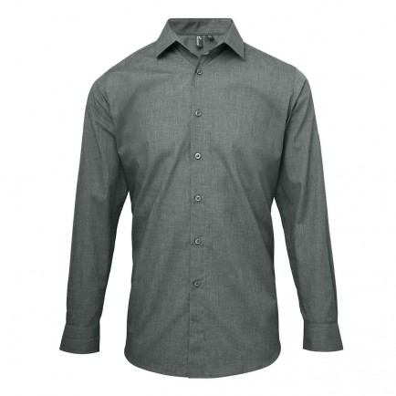 Premier PR217 Poplin cross-dye roll sleeve shirt