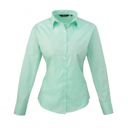 Premier Ladies Long Sleeve Poplin Blouse