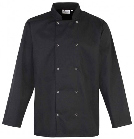 Premier PR665 Studded front long sleeve chef's jacket