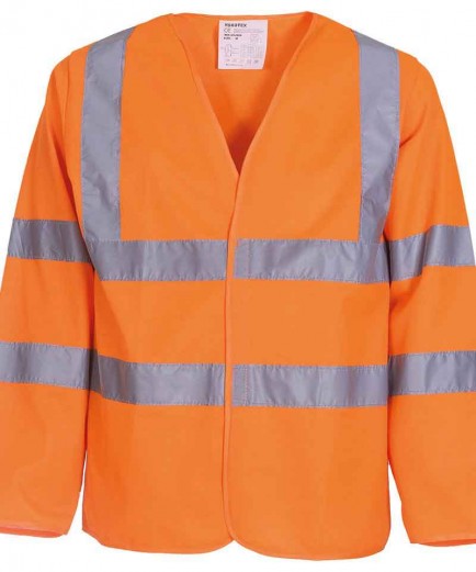 Yoko YK007 Hi Vis Long Sleeve Waistcoat (HVJ200)