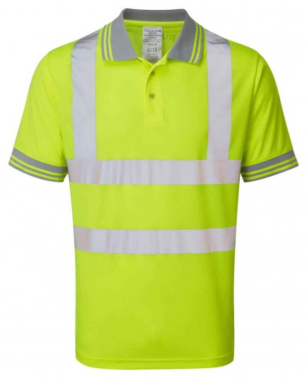 PULSAR P175 Hi-viz 100% Polyester Bird Eye Knit Polo Shirt