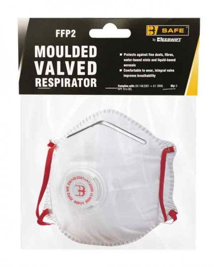 B-Safe Prepack BS031 Ffp2V Moulded Valved Respirator Pack 5