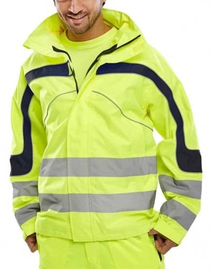 B-Seen ET45SY Eton Breathable Hi-Viz Jacket Saturn Yellow