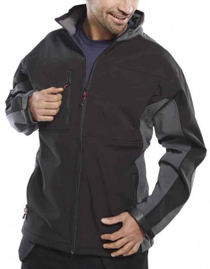 Click SSJTTBLGY Soft Shell Jacket Two Tone Black/Grey