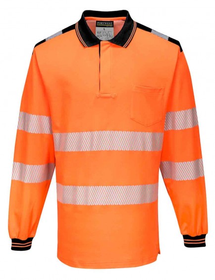 Portwest T184 PW3 Hi-Vis Polo Shirt L/S