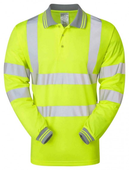 PULSAR P458 Long Sleeve Hi-viz Polo Shirt