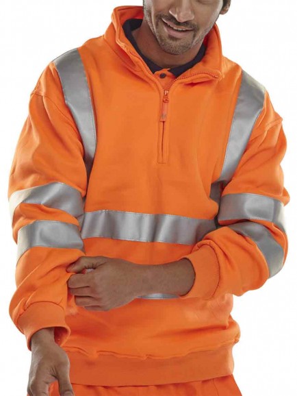 B-Seen BSZSS Zipped Sweatshirt Orange EN471