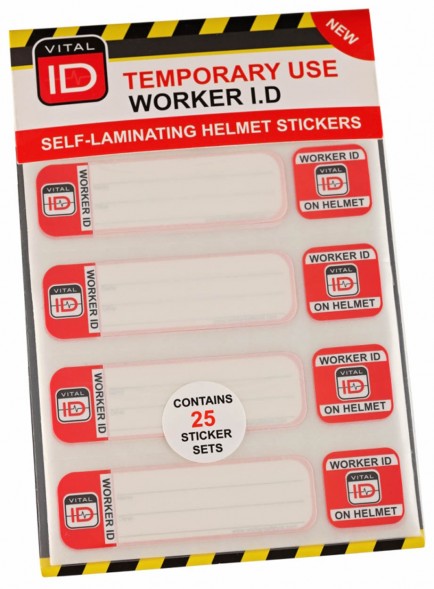 Vitalid WSID03 Hard Hat Id Temp Stickers Pk25