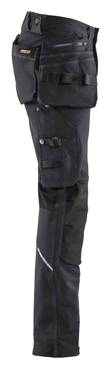 Blaklader 1522 Craftsman 4 Way Stretch Trouser  BlackDark Grey with FREE  Blaklader Belt