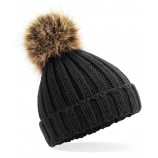 Beechfield B412A Infant/junior fur pom pom chunky beanie