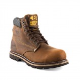 B421 Buckbootz Hard as Nails SBP HRO SRC Dark Brown Leather Lined Goodyear Welted Safety Lace Boot