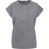 Build Your Brand BY053 Women's acid washed extended shoulder tee