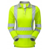 PULSAR P702 Ladies Long Sleeve Hi-viz Polo Shirt