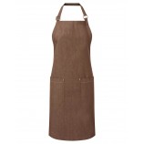 Premier PR113 Cotton denim bib apron, organic and Fairtrade certified