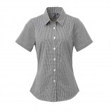 Premier PR321 Women's Microcheck (Gingham) short sleeve cotton shirt