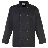 Premier PR665 Studded front long sleeve chef's jacket