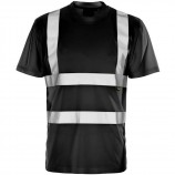 Supertouch H118Hi Vis Black Bird Eye T-Shirt