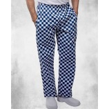 Chefs Check Trousers Large Royal / Whi 