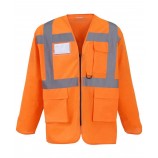 Yoko YK014 Hi-vis executive long sleeve waistcoat (HVJ800)