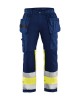 Blaklader 1558 High Vis Trousers With Stretch Navy