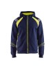 Blaklader 3433 Hoodie, Full Zip Navy blue/Yellow