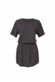 Bella BL8812 Flowy V Neck Dress Dark Grey