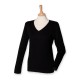 Henbury H721 Ladies V Neck Sweater Black