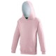 AWDis Hoods JH03J Kids varsity hoodie Baby Pink / 