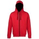 AWDis Hoods Varsity zoodie Fire Red/Jet Black