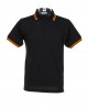 K409 Contrast Tipped Polo Shirt Black / Orange